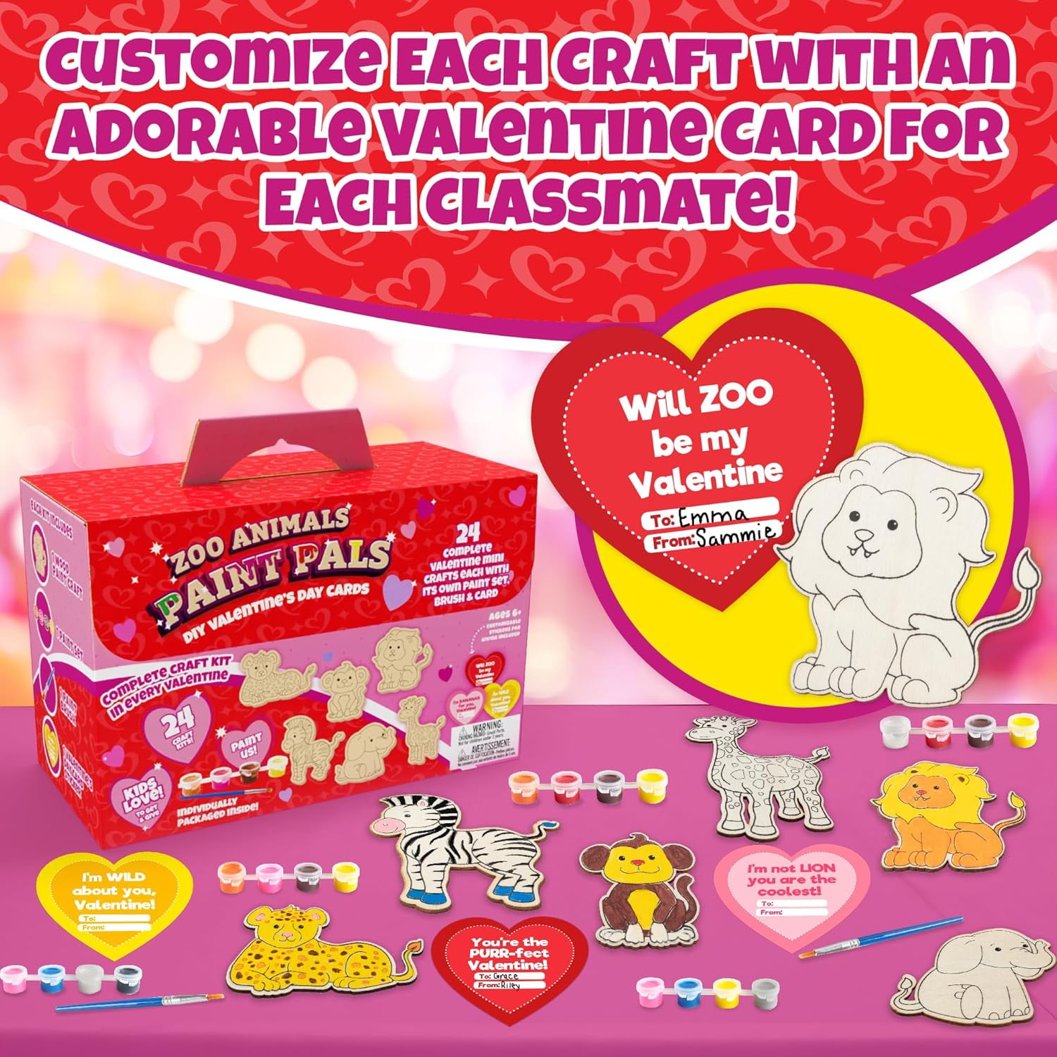 Valentines Day Cards for Kids Classroom -Sweet Treats Diamond Painting Kits (24ct)-Perfect Gifts for Kids School Exchange w Boys & Girls- Includes Sweet Gem Craft Activity & Sticker
