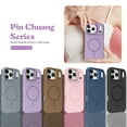 thumbnail image 4 of For iPhone 15 Pro Max Magnetic Phone Case,[Compatible with Mag-Safe],Built-in Contractile Lens Ring Kickstand,Anti-fingerprint Matte SkinFeel Back,Ultra Slim Shockproof Phone Case,Purple, 4 of 5