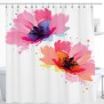 thumbnail image 1 of Colorful Watercolor Floral Shower Curtain with Pink Flowers - Vibrant Design, 1 of 4