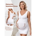 thumbnail image 2 of Athlemo Maternity Seamless Bodycon Dress Sleeveless Pregnancy Long Tank Top Slimming, 2 of 7
