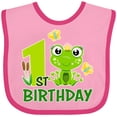 thumbnail image 3 of Inktastic 1st Birthday Princess Frog Girls Baby Bib, 3 of 4