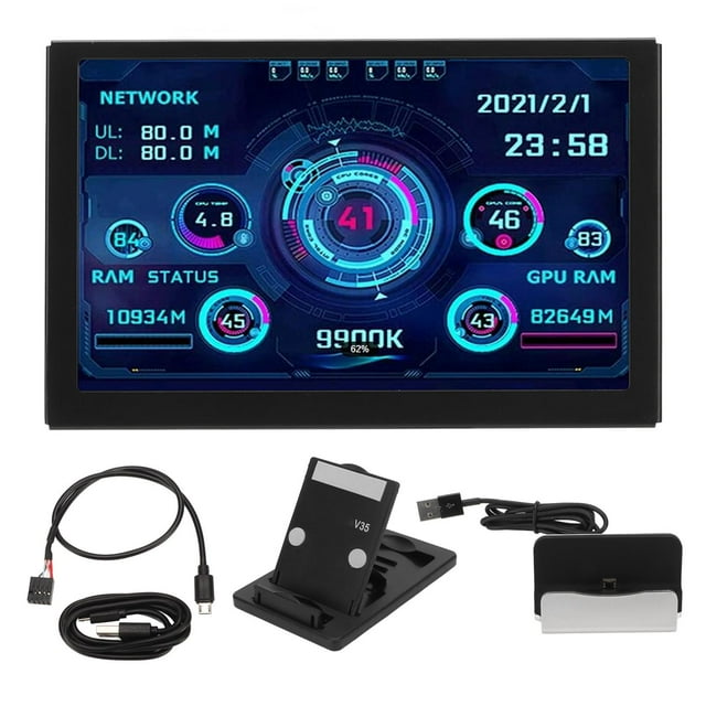 Oubit PC Temp Monitor,5in IPS USB Mini PC Sensor Panel Display Computer Temp Monitor Compact and Lightweight