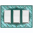 thumbnail image 1 of Metal Light Switch Plate Outlet Cover Vintage Teal Frame Plaid Wallpaper WAL039, 1 of 13
