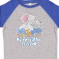 thumbnail image 4 of Inktastic My Babysitter Loves Me Cute Elephants Clouds Moon and Stars Boys or Girls Toddler T-Shirt, 4 of 5