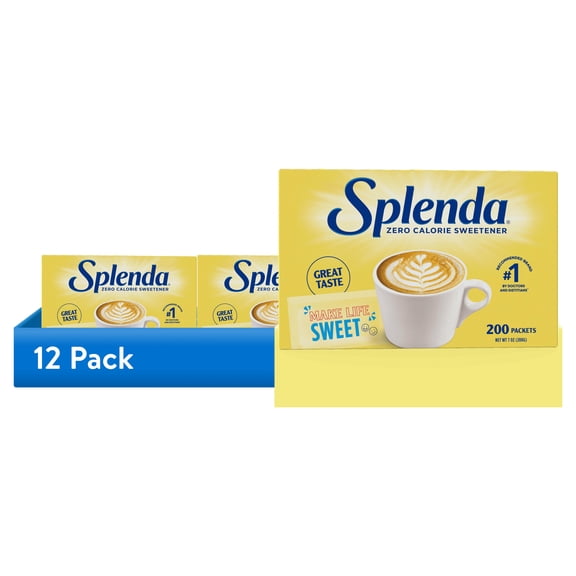(12 pack) Splenda Zero Calorie Sweetener, Sugar Substitute Packets - 200CT