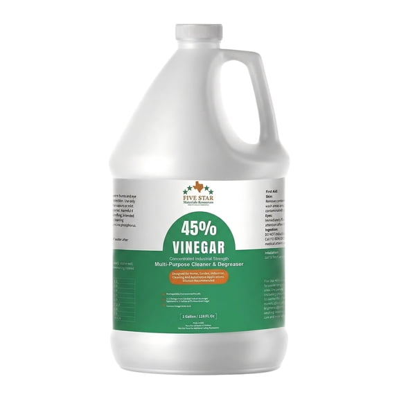 45% Vinegar Concentrated | White Vinegar for Cleaning and Garden | Home, and Outdoor Pure | Max Performance 7X Power | with Instructions (1 Gallon)