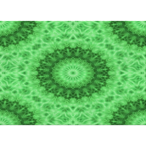 Ahgly Company Indoor Rectangle Patterned Neon Green Area Rugs, 8' x 10'