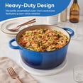 thumbnail image 3 of Daluvenix 6qt Enameled Cast Iron Dutch Oven Pot with Lid for Bread,Non-Stick Cookware with Dual Handles for Cooking & Roasting, Blue, 3 of 9
