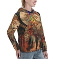 thumbnail image 6 of Fotbe Majestic Cosmic Lion Pattern Womens Long Sleeve Hoodie, Pullover Hooded Sweatshirt, Kangaroo Pocket Hoodie with Eye-catching Drawstrings-X-Large, 6 of 7
