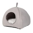 thumbnail image 2 of Portable Cat House, Pet Bed Kennel, Nest, Warm Cushion, Washable, Plush for Puppy Winter Indoor grey, 2 of 10