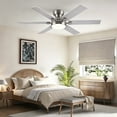 thumbnail image 4 of PHORUS 52" Sand Nickel Ceiling Fan with LED Light, Quiet DC Motor, Remote & App Control, 6-Speed Reversible Flush Mount Fan for Bedroom and Living Room, 4 of 10
