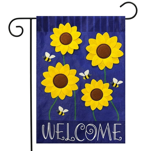 Briarwood Lane Sunflowers and Bees Burlap Garden Flag