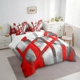 thumbnail image 3 of Erosebridal Geometry Lines Bedding Sets Full Size,Modern Abstract Art Comforter Sets with Sheets,Gradient Red Black Bed in a Bag Full Size,Lightweight Bedroom Decorative Reversible,7-Piece, 3 of 6