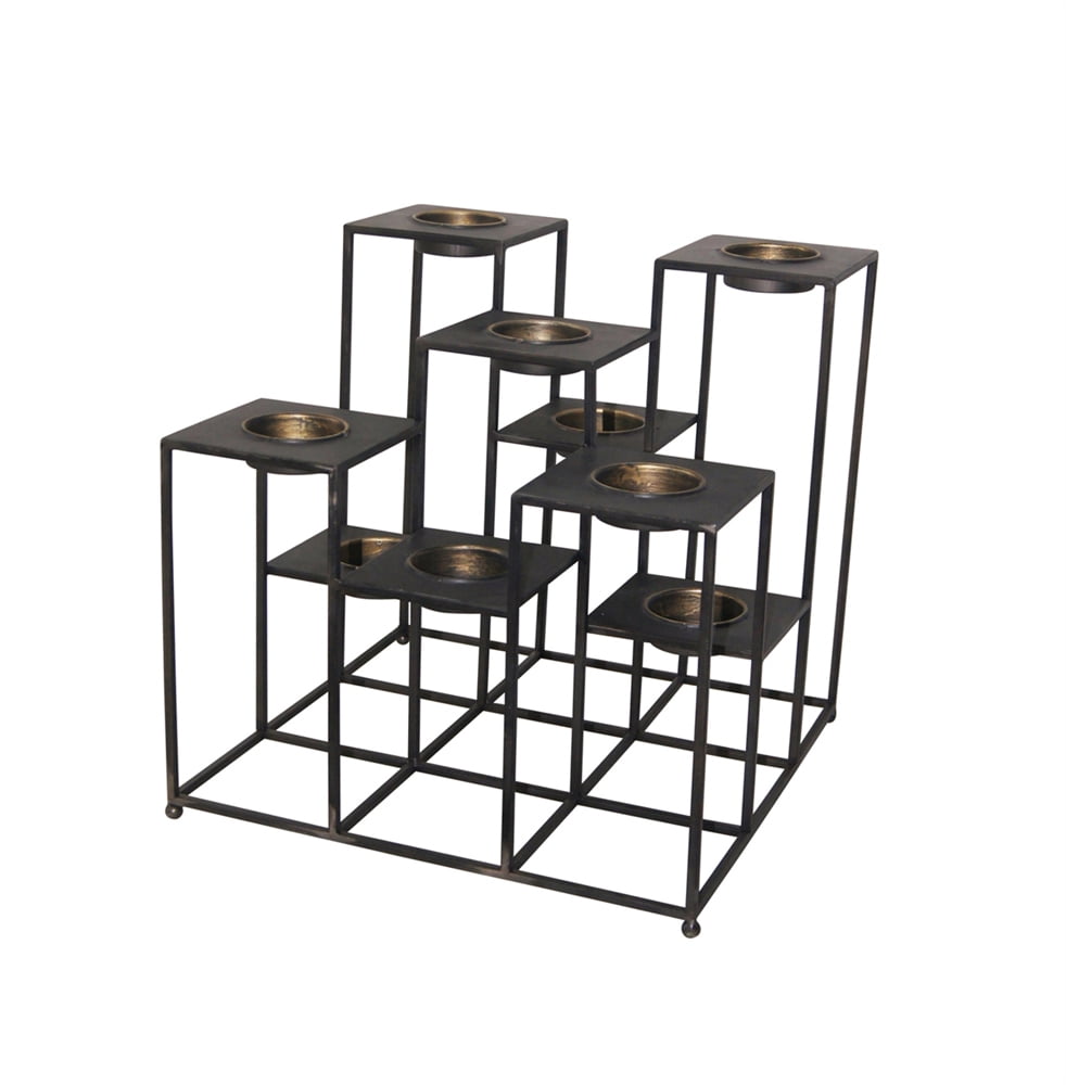 Functional Metal Multi Level Tea Light Candle Holder, Black Walmart