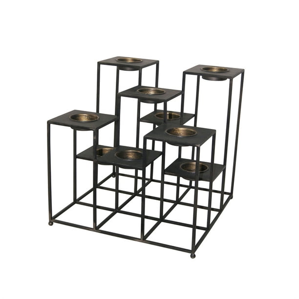 Functional Metal Multi Level Tea Light Candle Holder, Black Walmart