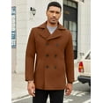 thumbnail image 4 of COOFANDY Mens Coat Double Breasted Short Trench Coat, Business Casual Knee-Length Overcoat with Lapel Collar, Slim Fit for Fall and Winter, 4 of 6
