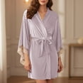 thumbnail image 2 of Lixiuxyad Soft Velvet Cozy Sleep Robe,Purple, 2 of 6