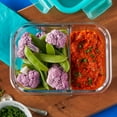 thumbnail image 4 of Pyrex MealBox 4-cup Divided Glass Food Storage Container with Turquoise Lid, Best Used for Leftover Storage and Reheating, 4 of 9