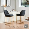 thumbnail image 3 of Leick Home Barrelback Counter Stool with Black Seat and Gold Metal Base, Set of 4, 3 of 13