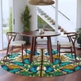 thumbnail image 4 of Butterflies Flowers 6ft Round Rugs, Vintage Watercolor Animal Floral Plant Washable Non-Slip Area Rugs for Living Room Bedroom Kitchen, Low Pile Dining Room Kicthen Circle Carpet, Indoor Floor Rug, 4 of 9