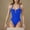 A_ Blue, variant on Women Sexy U Neck Swimsuit Ruched Front Cut Out Adjustable Straps Bathing Suit Tummy Control Slimming Hot Swimwear Black 4
