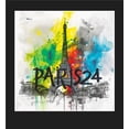 thumbnail image 5 of Colorful Eiffel Tower Adult Black Crew Neck Long Sleeve Tee-Medium, 5 of 6