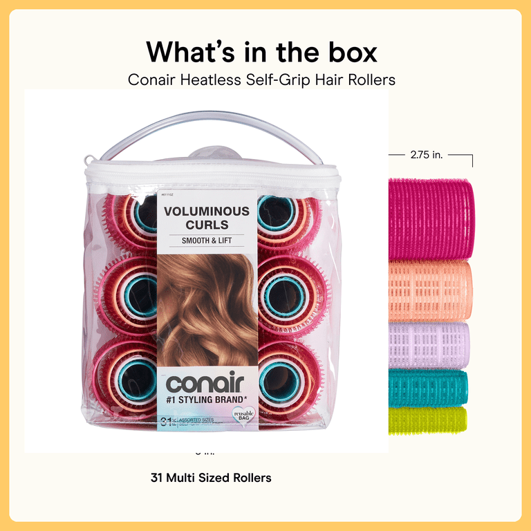 Conair Self-Grip Velcro Hair Rollers, 31 Count, 5 Sizes photo 7
