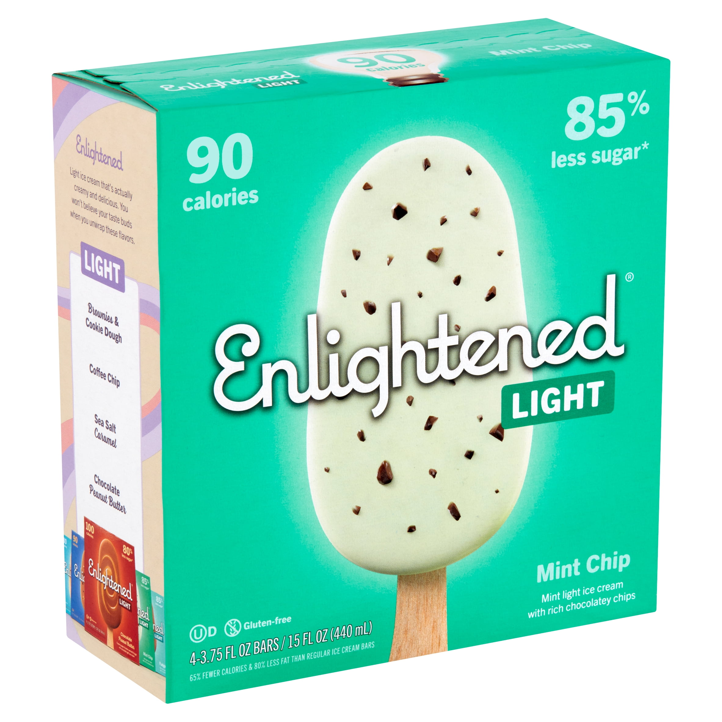 Enlightened Light Mint Chip Ice Cream Bars, 3.75 fl oz, 4 count