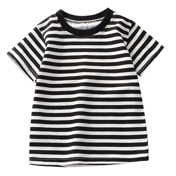 2025 Summer Children's Short Sleeved Long Sleeve Thermal Shirt S Striped T-Shirt PureLong Sleeve Shirt Cotton Boys and s Junior Size Clothes for Top Base