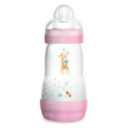 MAM Baby Bottles for Breastfed Babies, MAM Baby Bottles Anti-Colic, Girl, 9 Ounces, 1-Count