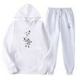 thumbnail image 1 of Aboser Womens 2 Piece Sweatsuit Set Casual Graphic Hoodie with Jogger Pants Workout Sets Comfy Solid Color Tracksuit Work Sweat Suits, 1 of 2