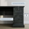thumbnail image 3 of BELLEZE Modern Corner L-Shaped Home Office Computer Laptop Desk or Writing Study Workstation with Keyboard Tray, Two Drawers and Cabinet - Barlow (Rustic Gray), 3 of 7