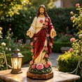 thumbnail image 4 of Luiuiu Lampe de Jardin Sacrée de Jésus, Statue de Jésus Solaire d'Extérieur avec Roses Lumineuses à DEL, Figurine Chrétienne Résistante aux Intempéries, Décor Religieux pour Cour et Patio et Cadeau Spirituel pour la Famille, 4 of 7