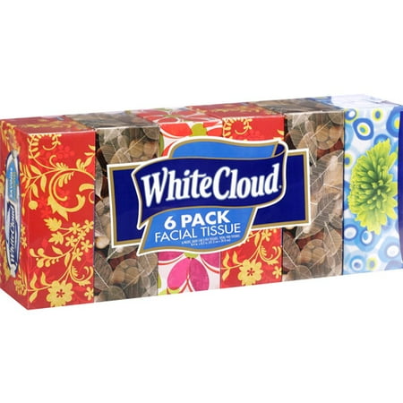 White Cloud Facial Tissue, 150 count, (Pack of, 6)
