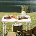 thumbnail image 6 of BAYUELSWU Foldable Camping Table, 3Ft Small Portable Lightweight Aluminum Fold Up Table for Indoor Outdoor, Picnic, Beach, BBQ (White), 6 of 9