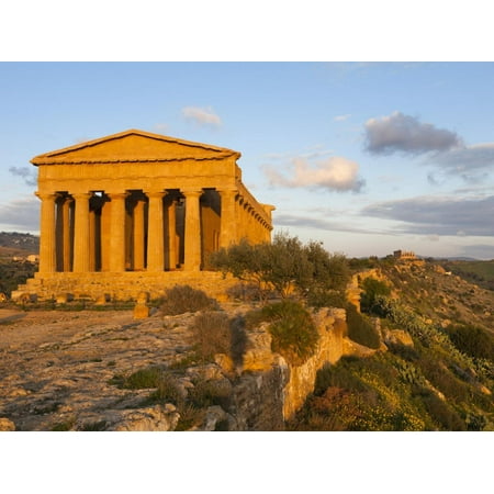 Concord Sunset League Tempio Di Concordia (Concord) at Sunset, Valle Dei Templi, UNESCO World Heritage Site, Agrigento, S Print Wall Art By Stuart Black ()