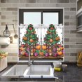thumbnail image 4 of Yayeee Kitchen Curtains Tier Pair Light Filtering 27"x24" Rod Pocket Short Cafe Window Panel, Green Halloween Christmas Trees, 4 of 7