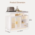 thumbnail image 2 of 40" Wood LED Coffee Bar with Wireless Charging Station, Kitchen Storage Cabinet Coffee Bar Cabinet with 2 Doors and Shelves, Modern Sideboard Buffet for Kitchen(White), 2 of 7