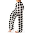 thumbnail image 5 of Women's Plus Size Pants Ladies Casual Pants Plaid Printed Pajama Pants Elastic Rope Pants,Black Women's Plus Size Pants XXL, 5 of 6