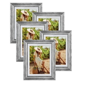BESIDETREE 6x8 Picture Frame White Made of Solid Wood Display Pictures 4x6  with Mat or 6x8 Without Mat for Wall or Tabletop Photo Frames, Set of 2