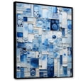 thumbnail image 2 of Designart "Botanical Tiles in Blue and White I" Abstract Framed Wall Art - Modern White Abstract Tile Hallway Framed Wall Art Decor, 2 of 6