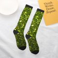 thumbnail image 5 of Knee High Socks for Women Men Athletic - Green Glitter Sparkle Thigh-High Black Sole Comfort Breathable Long Socks for Casual Travel Running, 5 of 7