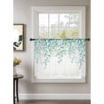 thumbnail image 2 of Sheer Curtains 45 Inch Length, Eucalyptus Leaves Semi Sheer Curtains Light Filtering Window Treatment, Turquoise Summer Botanical Weeping Privacy Voile Drapes for Living Room Bedroom 52x45 Inch, 2 of 7