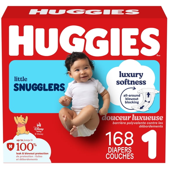 Huggies Little Snugglers Couches pour Bébés, Taille 1 (8-14 lbs)