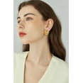 thumbnail image 3 of Large Chunky Gold Earrings for Women, Round Rope Disc Stud Earrings, Statement Vintage Earrings, Trendy, Lightweight and Hypoallergenic, 3 of 3