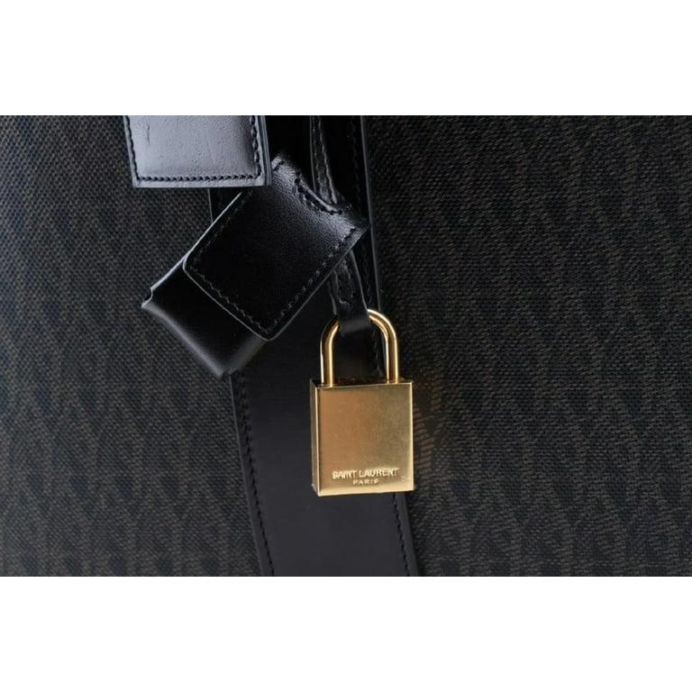 Saint Laurent Toile Classic Monogram Rodeo Logo Briefcase Luggage