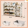 thumbnail image 2 of Toy Storage Organizer and Bookshelf for Kids, Akaber Toys Organizer 4 Tier Foldable with 12 Removable Bins, 2 of 5
