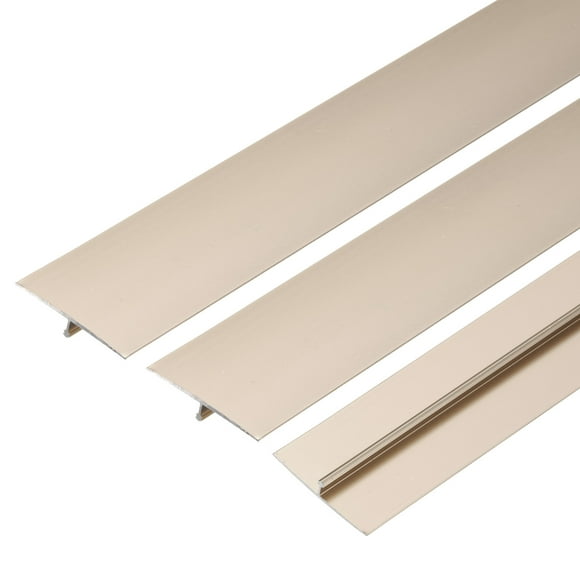 Uxcell 3 Pcs Aluminum T Molding Floor Transition Strip for Laminate Flooring (1.6"x3 Ft, Purple Gold)