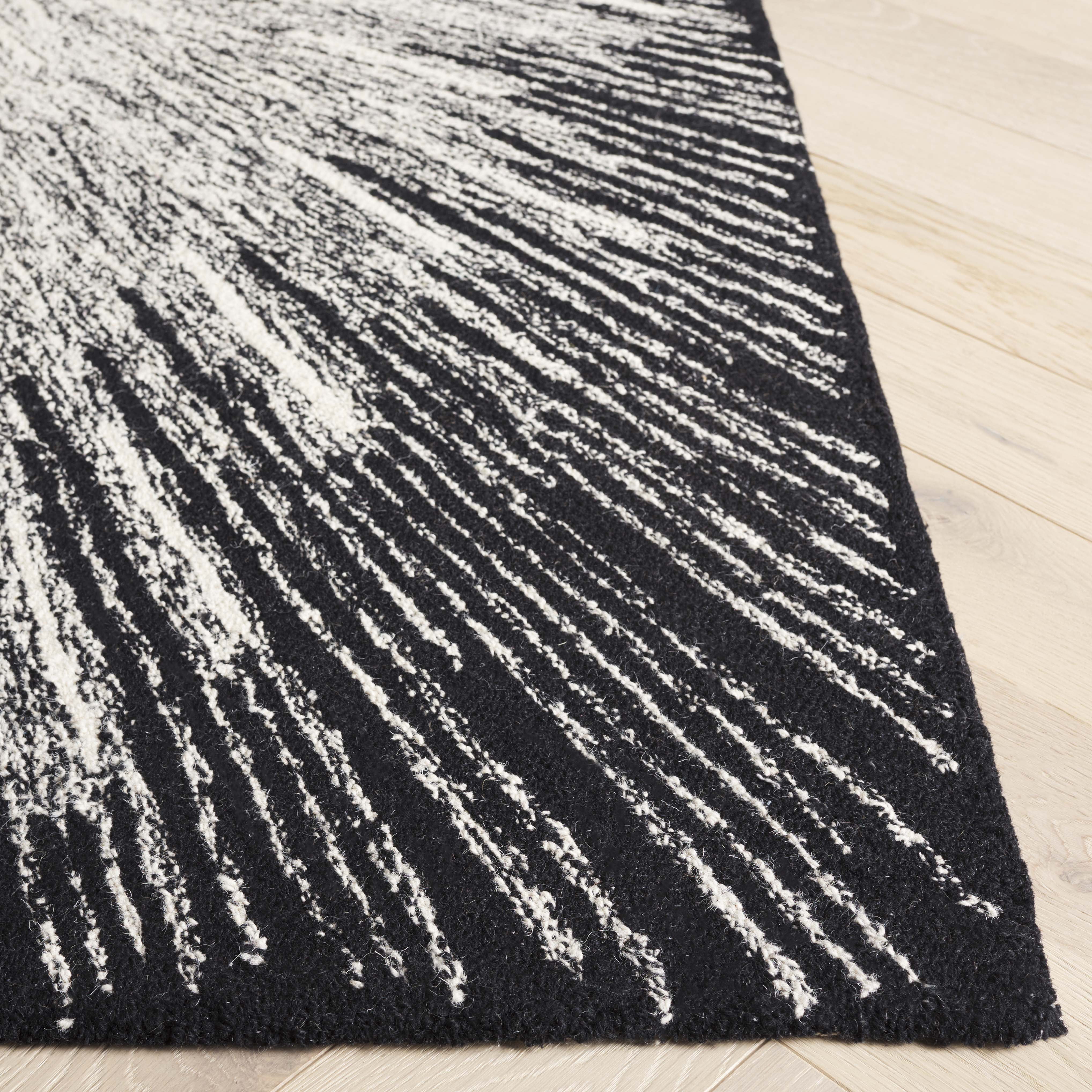 SAFAVIEH Abstract Olivera Radiate Area Rug, Ivory/Black, 4' x 6'