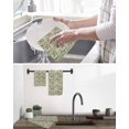 thumbnail image 5 of Vintage Flowers Kitchen Dish Towels for Drying Dishes Set of 2, Spring Yellow Green Floral Country Leaves Birds Waffle Weave Microfiber Hand Tea Bathroom Towels Quick Dry & Absorbent Towel 12x12, 5 of 7